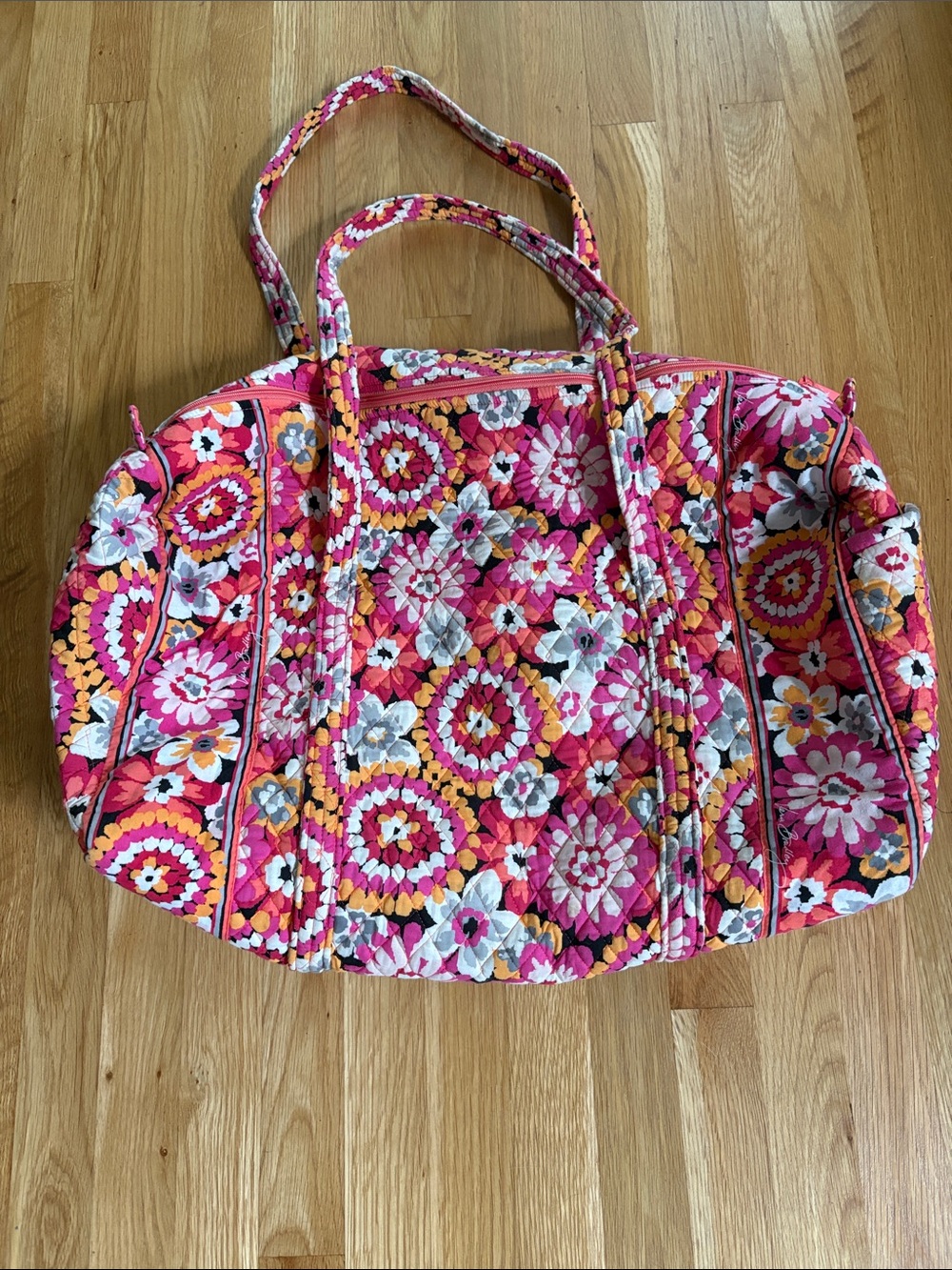 Vera Bradley Large Quilted Duffel Travel Bag - Pixie Blooms (Retired)